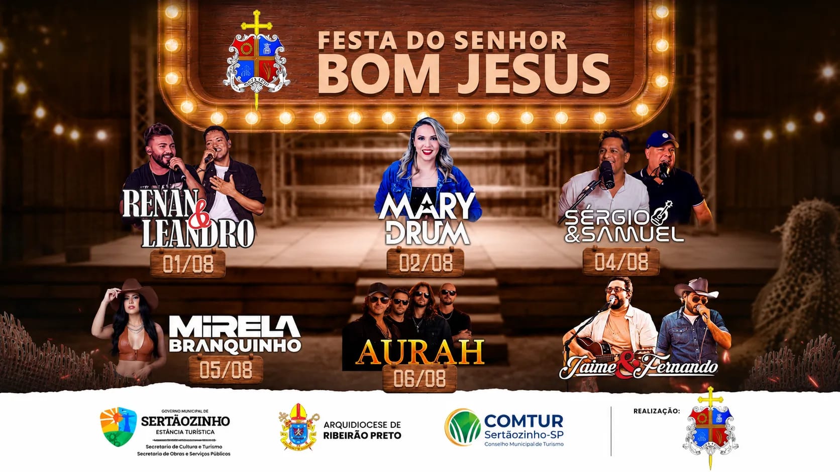 Festa do Senhor Bom Jesus 2026 em Sertãozinho | Programação